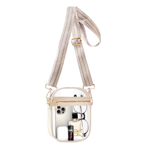 Image of Fibrdoo Clear Crossbody Purse Bag, Clear Bag Stadium Approved with Front Pocket for Concerts Sports Festivals