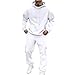 JPLZi Sweat Suits Men, Mens Sweatsuits, Men's Tracksuit 2 Piece Drawstring Hoodie Sweatsuits Jogging Suits Casual Outfits for Men White XL