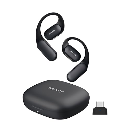 Nearity MemPod Fit 2 ワイヤレスイヤホン オープンイヤー USB-Aドングル付き Bluetooth スマホ (iphone&android) / pc (windows&mac)対応 「イヤホン本体+充電ケース含む」 耳掛け型 USB