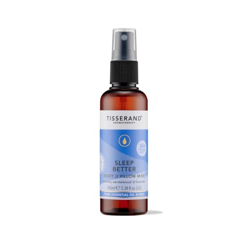 Tisserand Aromatherapy - Sleep Better - Room and Body Mist Sleep Spray - Lavender, Jasmine & Sandalwood Essential Oils - Made with 100% Natural Pure Essential Oils - 100 ml (Packaging May Vary)