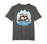 Kawaii Nutria Pareja Espíritu Amoroso Animal Bebé Río Nutria Camiseta