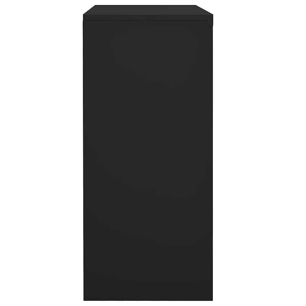 Armario con puertas correderas y jardinera de acero antracita de 90 x 40 x 113 cm con cerradura con 2 estantes para oficina, hogar, garaje, taller y pasillo para un almacenamiento seguro y