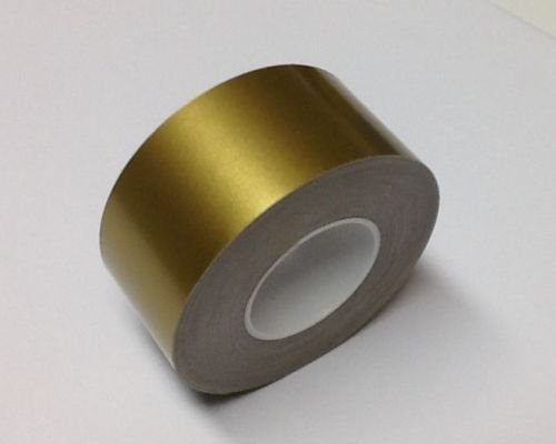 Colored Glossy Vinyl Tape, with Self-Adhesive (2 Tapes 1 inch x 25 ft (50 ft Total), Gold Metallic)