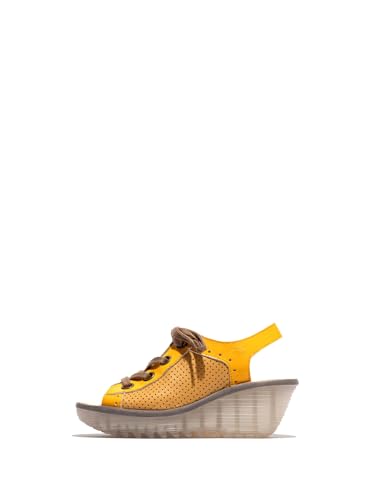 Fly London Yuta617fly nu-pieds compensés en cuir pour femme confortable