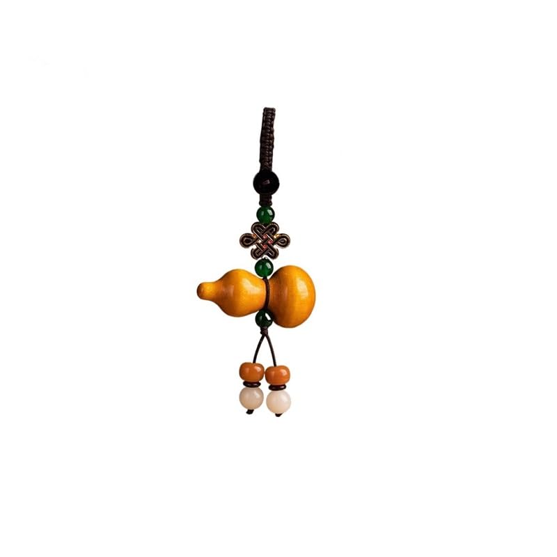 ADERFETBI Llavero Calabaza de Madera simboliza Llavero de Fortuna y Suerte, Colgante de Llavero de Coche for la Paz y la Suerte en el año de Nacimiento, joyería de Cuerda Colgante Llavero Coche(B)