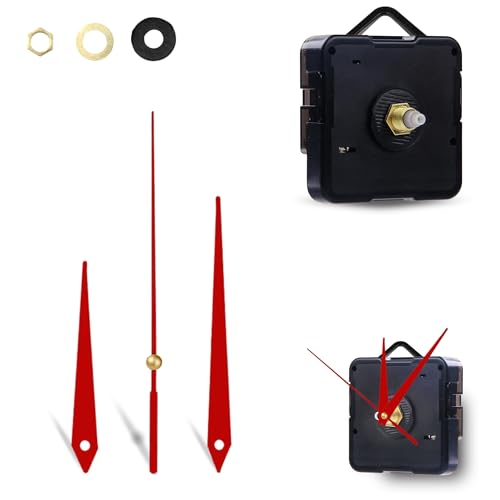 Mecanismo Movimiento Reloj Cuarzo silencioso, Kit de reparación de Reloj, Reloj creación 3D, manijas Reloj, Movimiento del Reloj, Aguja Minutos 105 mm, Aguja Horas 80 mm, Rojo