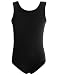 MAGIC TOWN Tank Top Sleeveless Leotard for Girls' Gymnastics Ballet Cotton (6-8,Black)