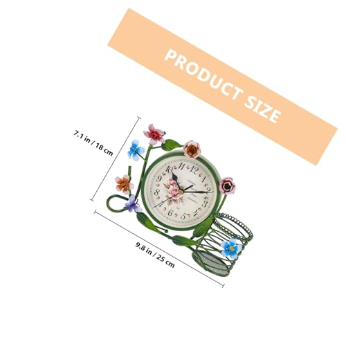 Reloj de escritorio KICHOUSE de hierro y vidrio estilo retro europeo con mecanismo silencioso 3