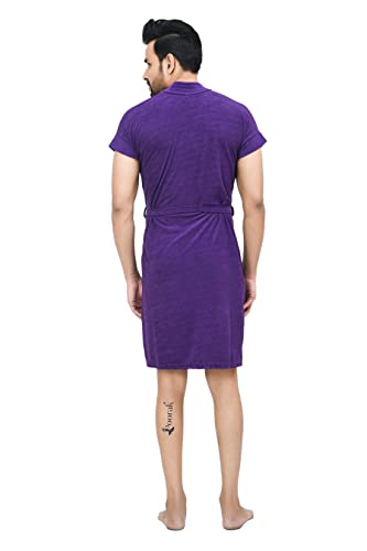 Image of Terry Bath robe For Men Fit Upto 42 inches Purple