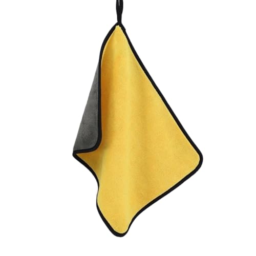 Image of Auto Hub Microfiber Cloth for Car - 600 GSM (40x40 CM) Car Cleaning Cloth, Thick Plush, Lint Free, Streak Free Microfiber Cloth for Bike & Car Washing & Drying Pack of 1-Yellow