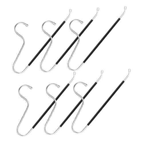 Levemolo 6pcs Stainless Steel Trouser Hanger Clothes Rack Clothing Hangers Clothes Hangers Coat Hanger Hangers for Jeans Blanket Hanger Closet Hangers Hanger Organizer Hangers for Pants PVC