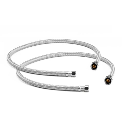 WMAXPFIT(2 Pack) 30 Inch Faucet Water Supply Line 3/8 Inch Female Comp. x 1/2 Inch FIP, Faucet Flexible Water Connector Hose, Stainless Steel Braided Water Supply Line (30 INCHES)