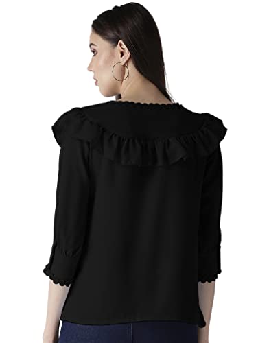 Image of Girls /Women Cuffed Sleeves Solid Shirt Style top-102