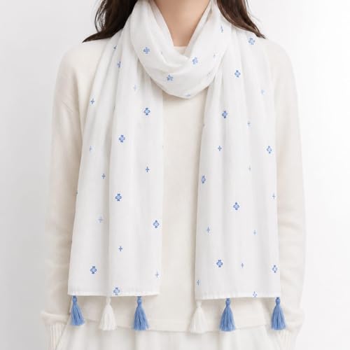 Image of floral printed cotton stoles /scarf /scarves for women, pure soft cotton for summer (Size-28inch x 72inch)