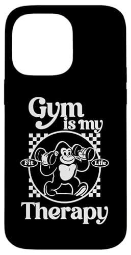 Gym Is My Therapy Gorilla Workouts Gym Quotes Retro Fitness Case for iPhone 14 Pro Max