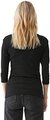 Michael Stars Women's Fitted Basic 3/4 Sleeve Crewneck Dora Shine Tee Shirt - Image 5