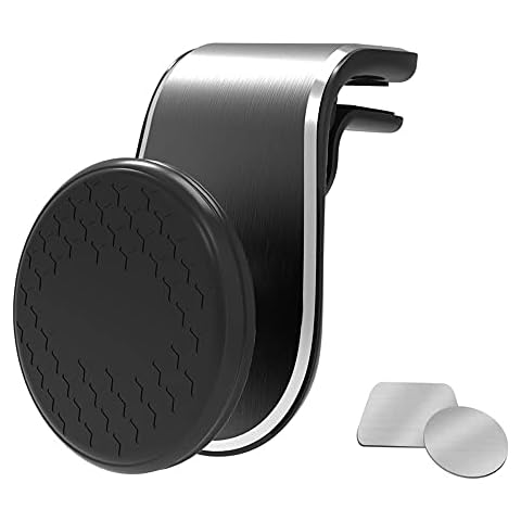 Magnetic Car Phone Holder [Upgraded Clip], Air Vent Universal Mobile Phone Holder for Car, 360° Rotation Magnetic Mobile Phone Holder for Car, Compatible with iPhone, Samsung, Huawei etc (Black) Cover