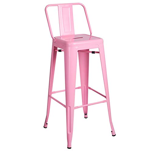 Regalos Miguel - Taburetes Altos - Taburete Torix Respaldo - Rosa - Envío Desde España