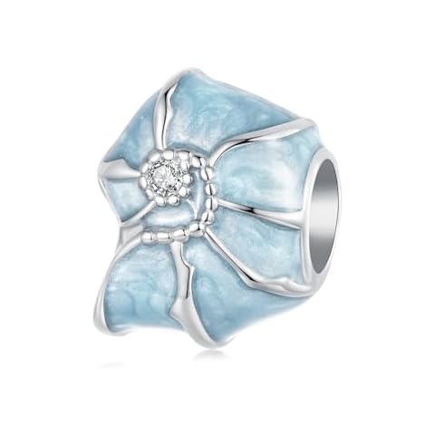 MUNDELL 925 Sterling Silver Blue Conch Bead Charm Ocean Charm for Original Silver Bracelet or Bangle Jewelry Make Pendants Cover