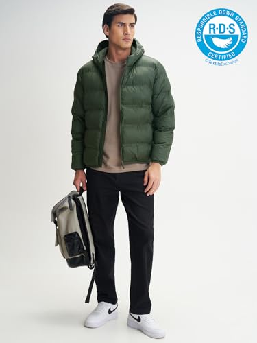 Image of XYXX Unisex Ultra-Warm Puffer Jacket | Heavy Winter Jacket For Men|Solid Long Sleeves Hooded Neck Jacket - Regular Fit | Bomber jackets With Pockets