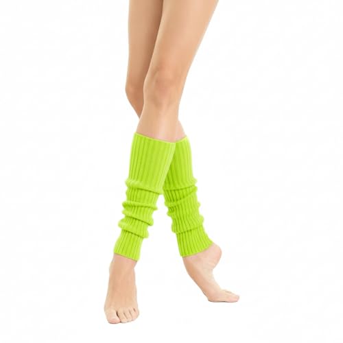 Image of v28 Women Warm Leg Warmers 80s Retro Party Costume Knit Ballet Neon Long Socks