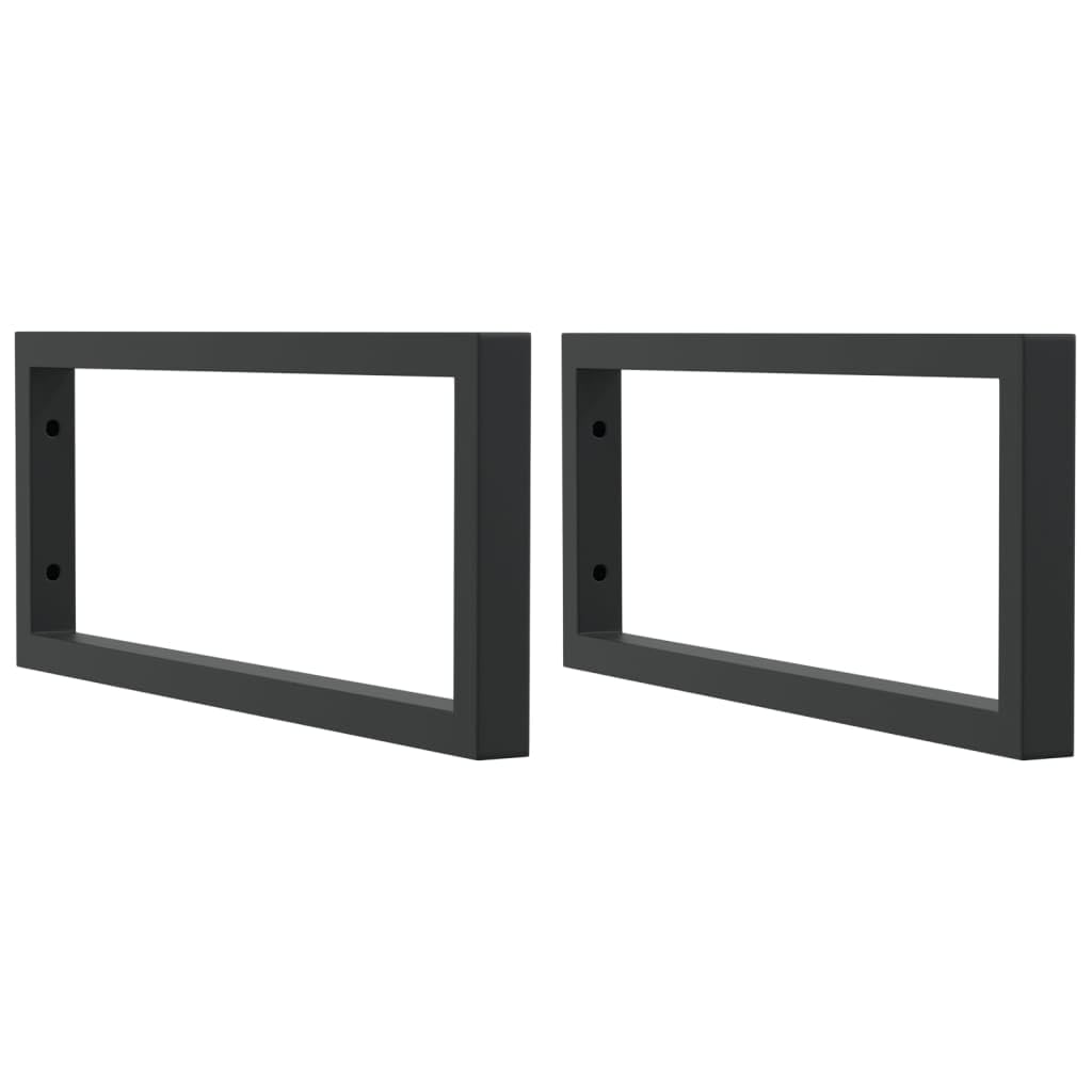 Soportes Estante de Lavabo 2 uds Rectangular Acero Negro,4.48kg-4007273