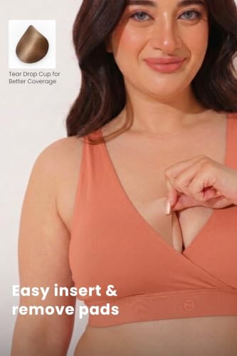 Image of ZELENA Maternity Padded Bra | Removable Cups, Broad Waistband | Soft Stretchable Modal Fabric | Easy Pull Nursing Bra for Pregnancy and Breastfeeding