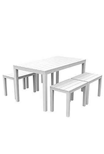 Ipae-Progarden Samoa Set, plástico, Blanco, 30 x 30 x 30 cm