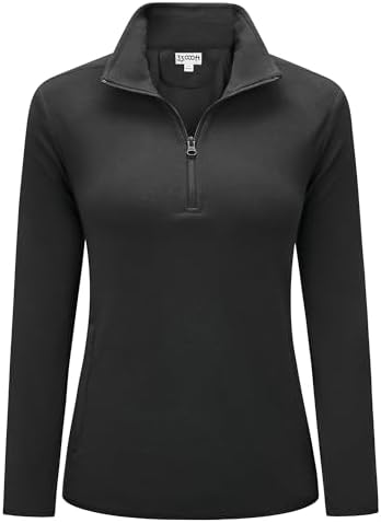 33,000ft Damen Fleece Pullover Microfleece Ski-Pullover Fleeceshirt | Leicht, Warm, Atmungsaktiv, Halbreißverschluss, 2 Taschen, Weich, Ski-Pullover, Fleecepulli, Reisen, Wandern,