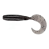 Yamamoto Gary 4" Fishing Single Tail Grub - Swimming Soft Plastic Bass Lure Baits - 20 Pack, Cinnamon (Brown) with Large Black