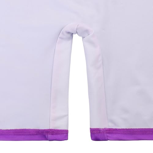 Image of TFJH E 1PCS Girls Short Sleeve Swimsuits UV 50+ Bathing Suits Sunsuits Zipper 2-14Y