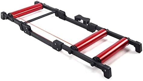 SMSOM Bike Trainer Stand, Portable Bike Rollers, Adjustable Bike Trainer Stand, Foldable Indoor Cycling Bicycle Roller for MTB Road Bike Exercise (Red)