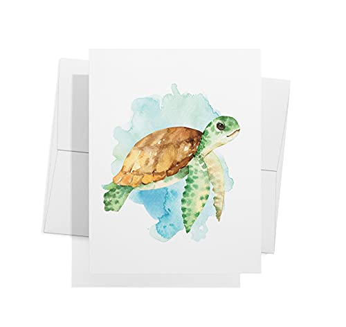 Image of Twigs Paper - Assorted Ocean-Themed Greeting Cards - Stationery Cards with Envelopes - Thank You Card - Blank Note Cards - Greeting Cards for All Occasions - Made in USA (5.5 x 4.25, Set of 12)
