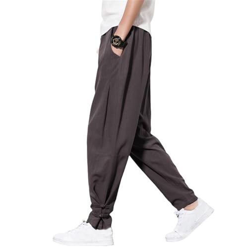 Pantalons longs coton et lin unisexes contre la chaleur pour rester au frais