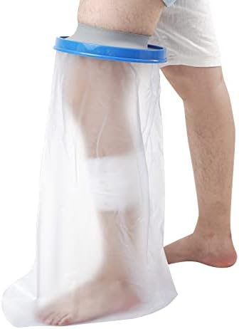9" XL Waterproof Extra Wide Leg Cast Cover for Shower & Bath, 26"(66cm) Length Plus Adult Watertight Reusable Foot Wound Cover Protector for Surgery and Burns, Plus Foot / Leg Cast Cover Protector Shower Bag Boot
