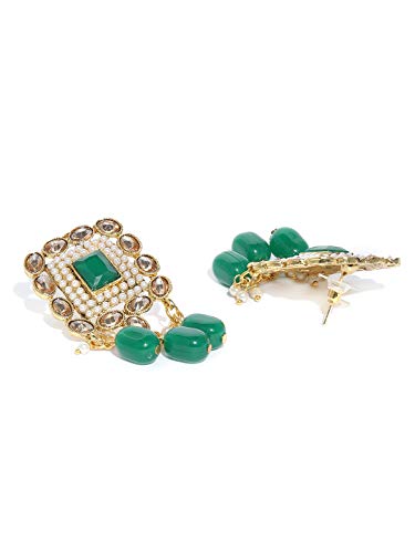 Women's Mesmerising Green Traditional Choker Jewellery Set