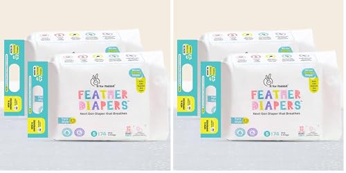 Image of R for Rabbit Small S Size Premium Feather Diaper for Baby 5 to 9 kgs (148 Combo Pack Offer) (Pack of 2)