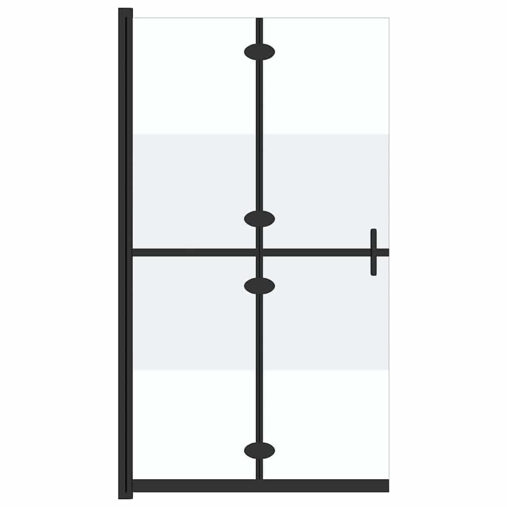 Składana ścianka prysznicowa 90 x 190 cm szkło ESG czarna kabina