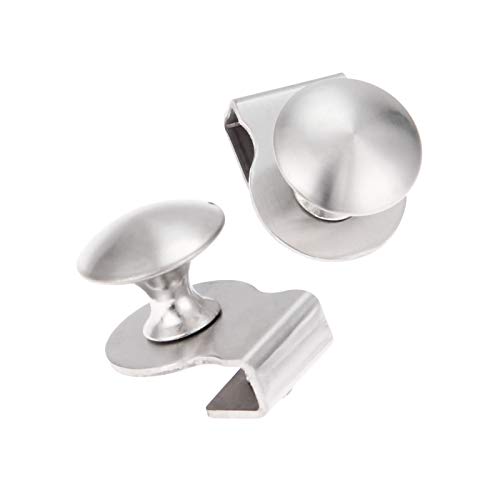 KAFENDA Tirador / clip para puerta de vidrio de acero inoxidable / clip para vidrio Tirador para mueble con vitrina de 5-8 mm, sin taladro, 2 Cover