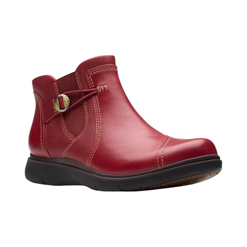 Bottines Certina Joy Clarks en cuir de qualité premium rouge