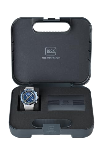 Image of GLOCK Men's Quartz Watch | 43mm case | Wristwatch with Steel case and Date Display | Men's Watch with Swiss Super-LumiNova Pointers and Indices | GW-34