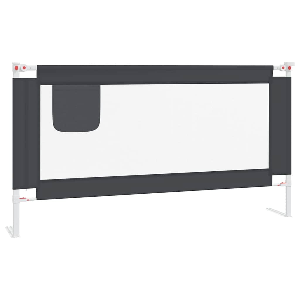 vidaXL Barandilla de Seguridad Cama de Niño Protección Cuna Bebé Guardería Dormitorio Habitación Protector Riel Barrera Gris Oscuro Tela 160x25 cm