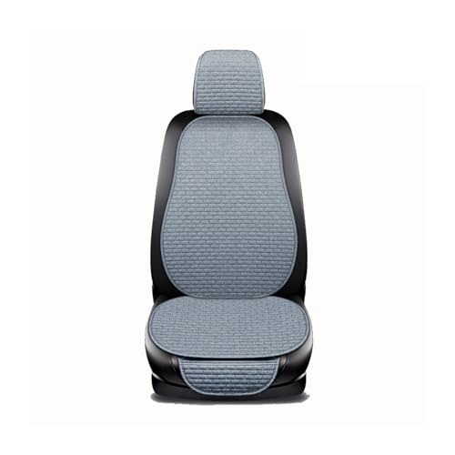 Housse siège voiture lin et protège-dossier gris pour assise automobile universelle
