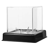 DIYEAH Vitrina Transparente de Acrílico para Béisbol Base Negra, Caja de Exhibición y Almacenamiento de Balones, Estuche Compacto de Plástico para Decoración y Colecciones Deportivas