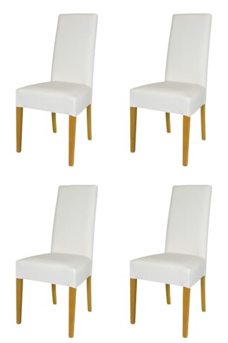 Tommychairs - Set 4 chaises LUISA pour cuisine, bar et salle à manger, robuste structure en bois de hêtre peindré en chêne, assise et dossier rembourrés...