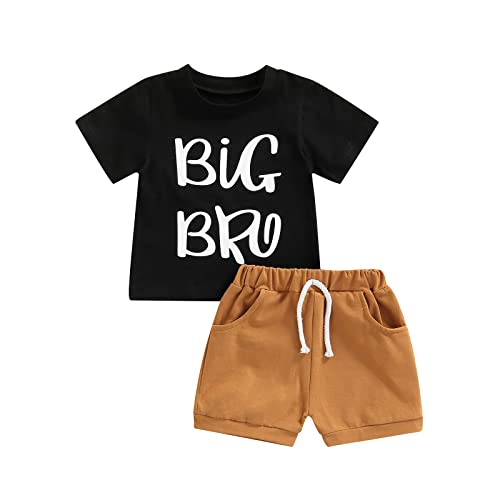 Image of Frietlebird Big Brother Little Brother Matching Outfits Sibling Matching Outfits Newborn Baby Boy Shirt Shorts Summer Clothes