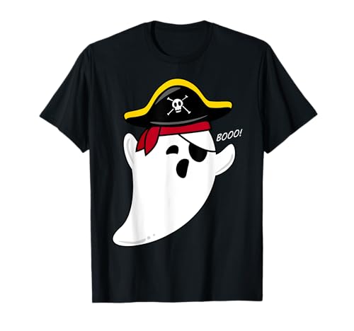 Scary Cute Fantasma Pirata Boo Disfraz Fácil Regalos de Halloween Camiseta