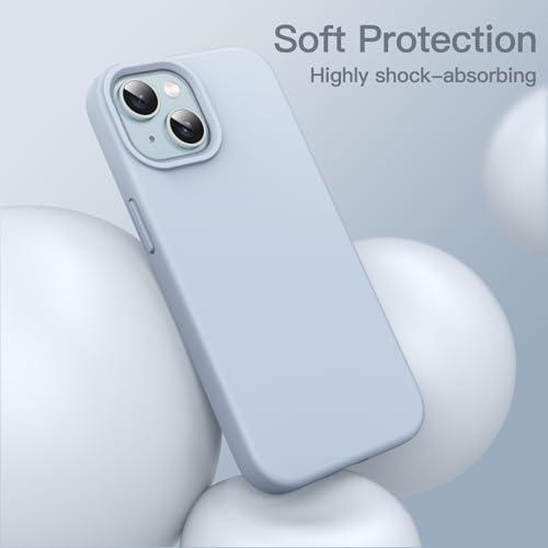 Image of JETech Silicone Cover Case for iPhone 15 6.1-Inch, Silky-Soft Touch Full-Body Protective Phone Case, Shockproof Cover (Blue)