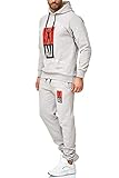 iProfash Herren Trainingsanzug | Jogginganzug | Sportanzug | Jogging Anzug | Hoodie-Sporthose | Jogging-Anzug | Trainings-Anzug | Jogging-Hose | (Grau, S)