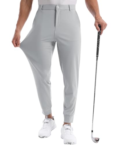 CANGHPGIN Mens Athletic Joggers with Zipper Pockets Lightweight Golf Pants Men Stretch Relaxed Fit...